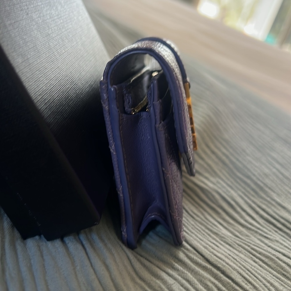 Authentic Saint Laurent Purple Quilted Leather Wallet - Picture 8 of 14